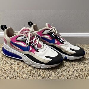 Nike Women's Air Max 270 React 'White Fuchsia Blue’ Sneakers
